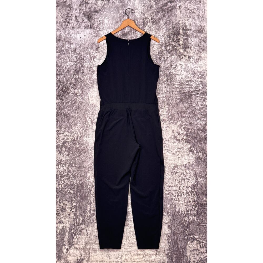 Athleta Brooklyn Jumpsuit 10 Womens Black Sleeveless Tapered Leg - Picture 3 of 9